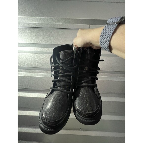 UGG ROBLEY GLITTER Boots Big Girls Size 6/38 Black - Picture 5 of 8